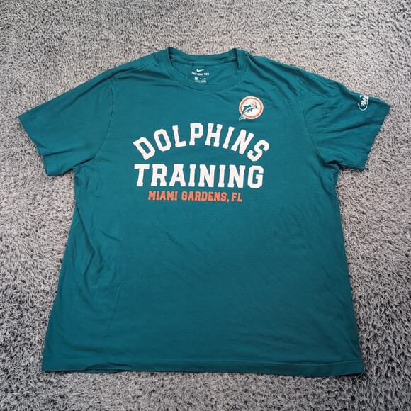Miami Dolphins Shirt Men Extra Large Green NFL Graphic Nike Football Logo Tee - Picture 1 of 6
